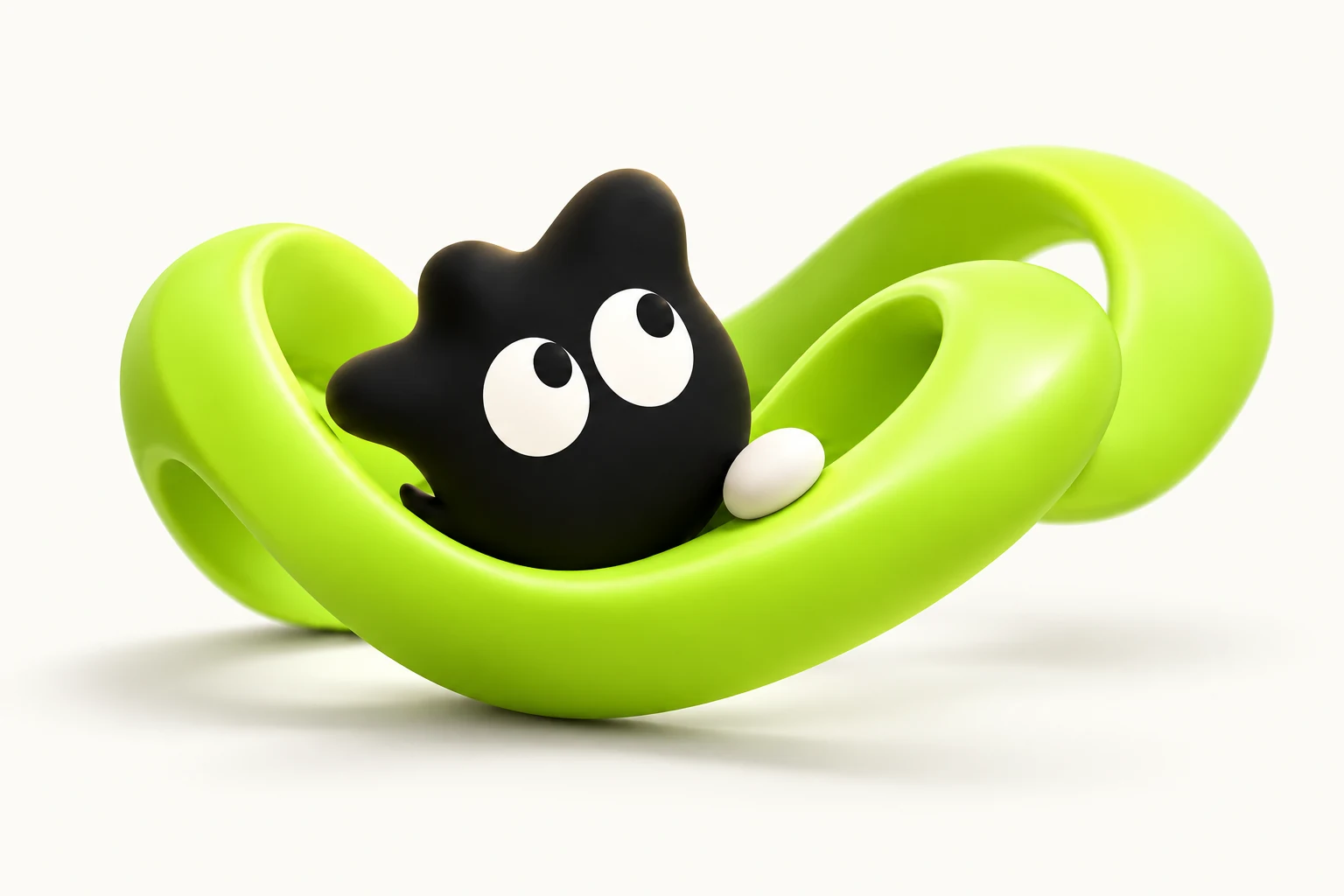 Blast riding a looping lime ribbon